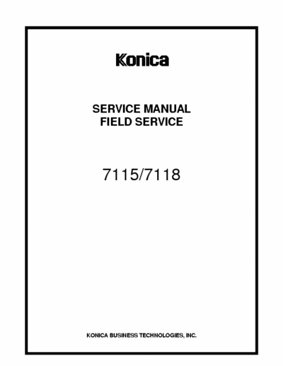 Konica Minolta QMS 7115 Konica Minolta QMS 7115, 7118 Service Manual